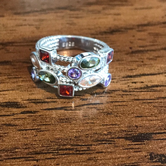 Jewelry - Sterling Silver multi gem ring